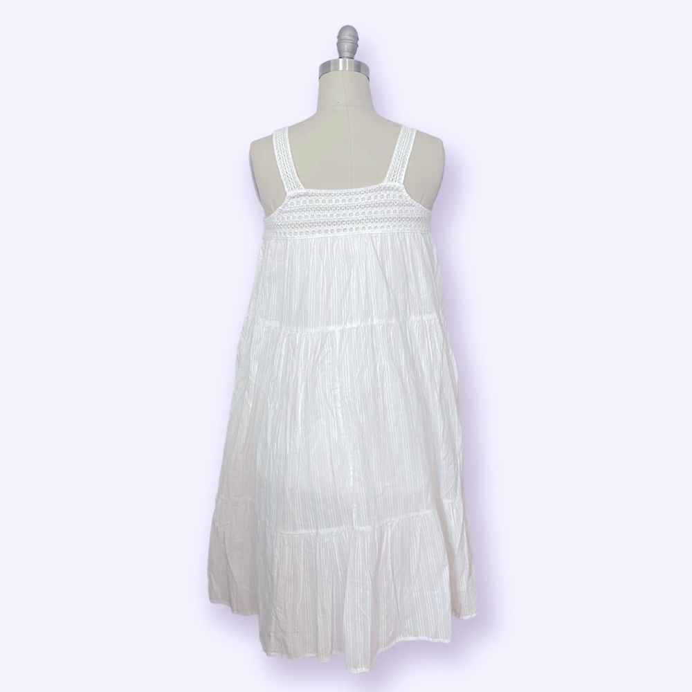 Women’s Sleeveless Crochet Trim Sundress Universal Thread White - Picture 7 of 9
